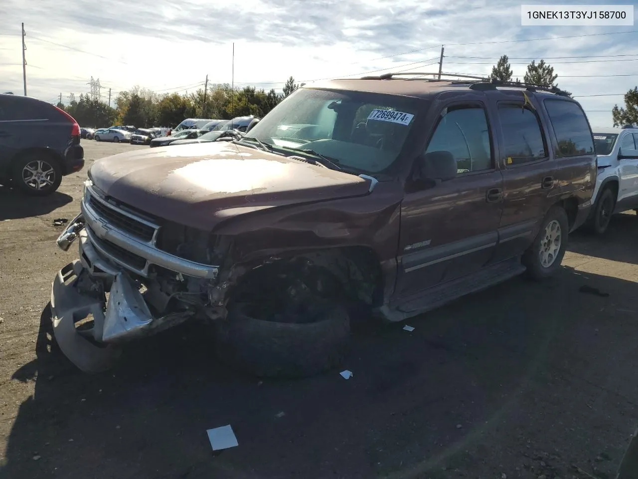 2000 Chevrolet Tahoe K1500 VIN: 1GNEK13T3YJ158700 Lot: 72699474