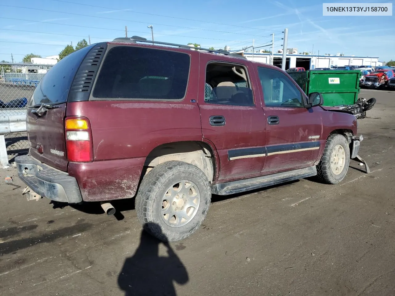 2000 Chevrolet Tahoe K1500 VIN: 1GNEK13T3YJ158700 Lot: 72699474