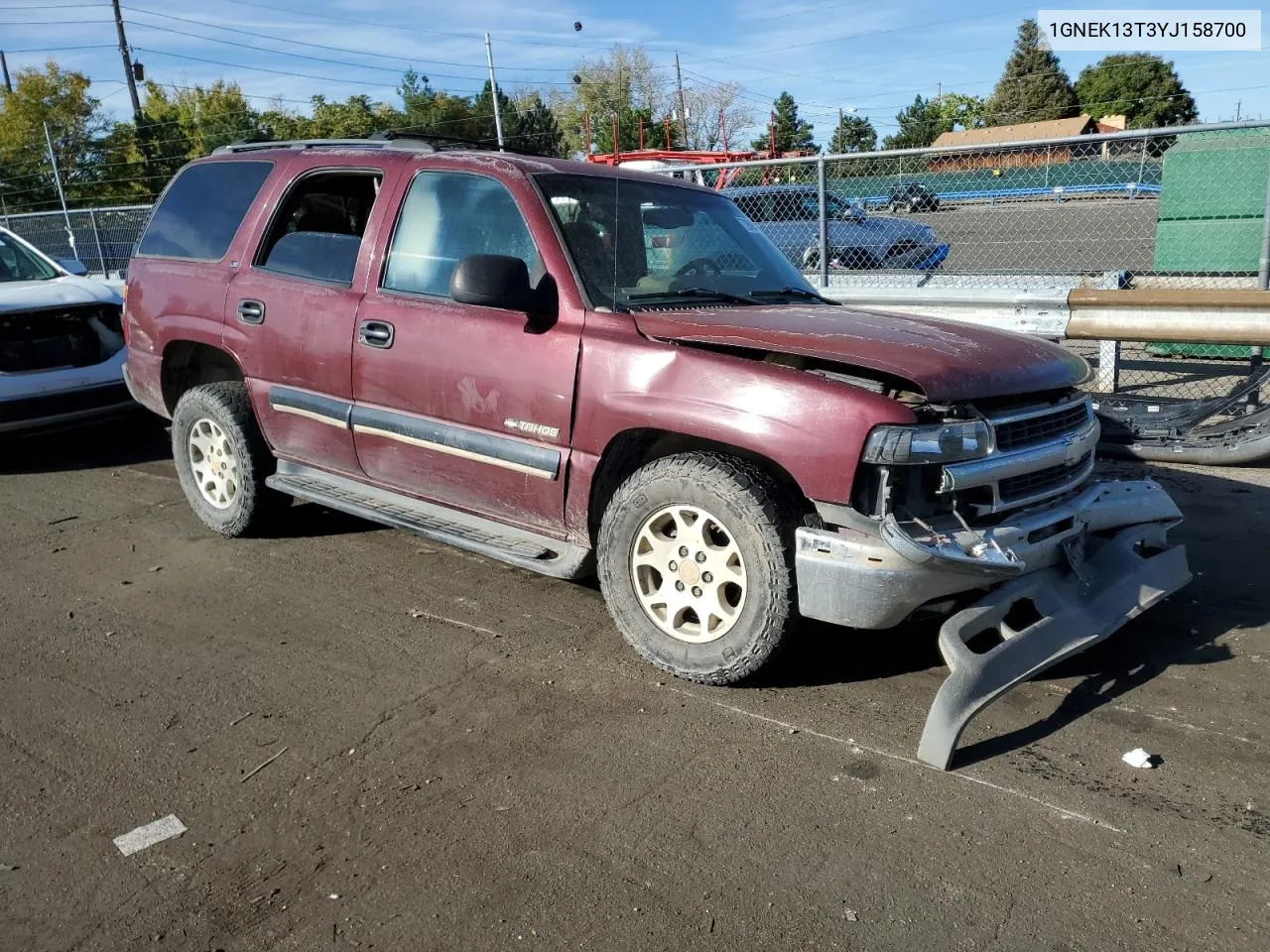 2000 Chevrolet Tahoe K1500 VIN: 1GNEK13T3YJ158700 Lot: 72699474