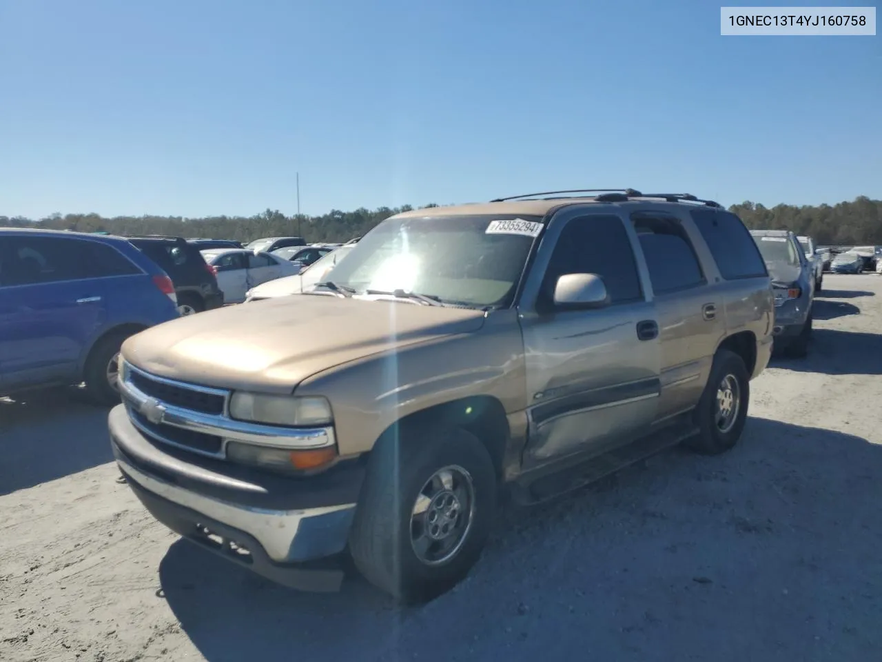 2000 Chevrolet Tahoe C1500 VIN: 1GNEC13T4YJ160758 Lot: 73355294