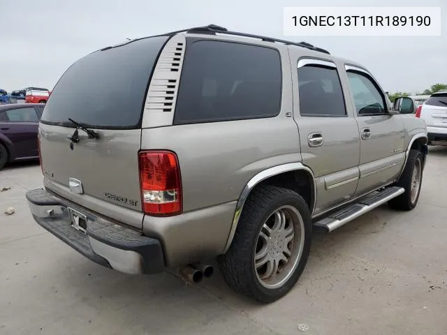 2001 Chevrolet Tahoe C1500 VIN: 1GNEC13T11R189190 Lot: 62805654