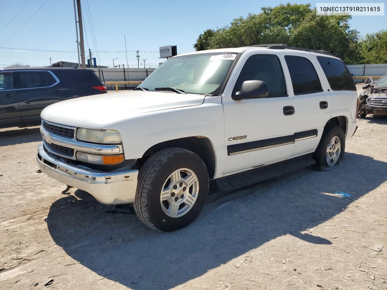 2001 Chevrolet Tahoe C1500 VIN: 1GNEC13T91R211615 Lot: 70886684