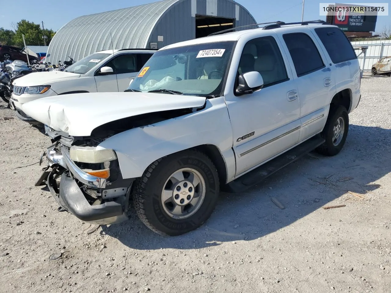 2001 Chevrolet Tahoe C1500 VIN: 1GNEC13TX1R115475 Lot: 72407354