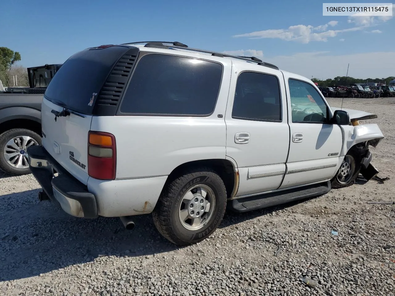 2001 Chevrolet Tahoe C1500 VIN: 1GNEC13TX1R115475 Lot: 72407354