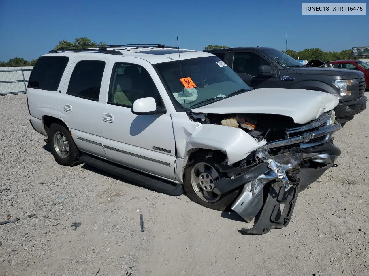 2001 Chevrolet Tahoe C1500 VIN: 1GNEC13TX1R115475 Lot: 72407354