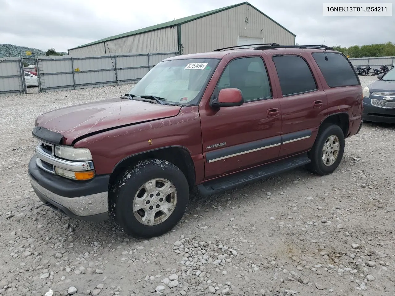 2001 Chevrolet Tahoe K1500 VIN: 1GNEK13T01J254211 Lot: 72757494