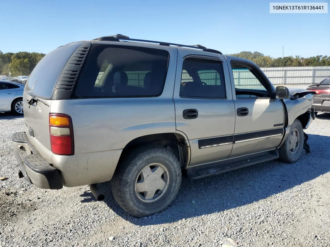 2001 Chevrolet Tahoe K1500 VIN: 1GNEK13T61R136441 Lot: 75193934