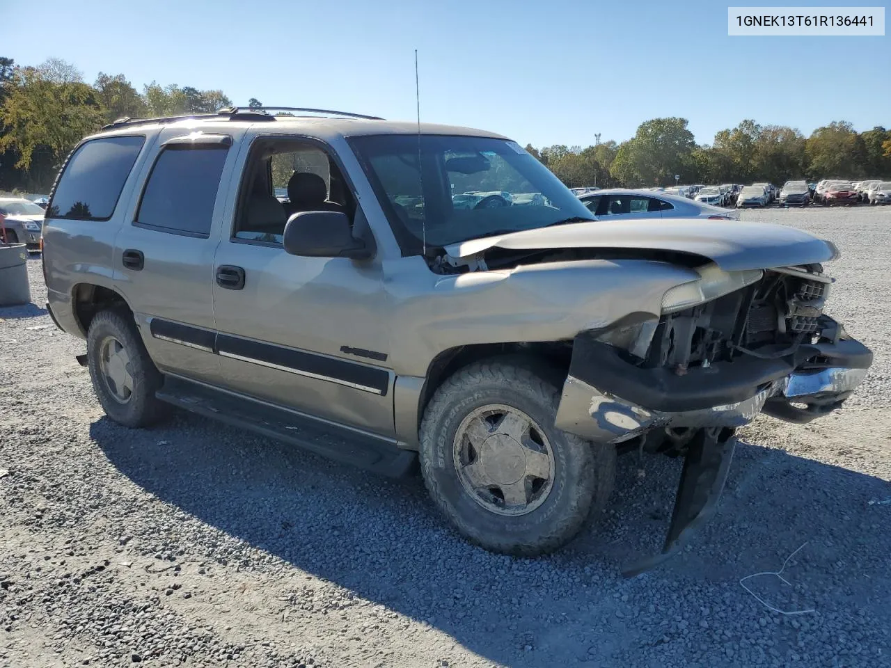 2001 Chevrolet Tahoe K1500 VIN: 1GNEK13T61R136441 Lot: 75193934