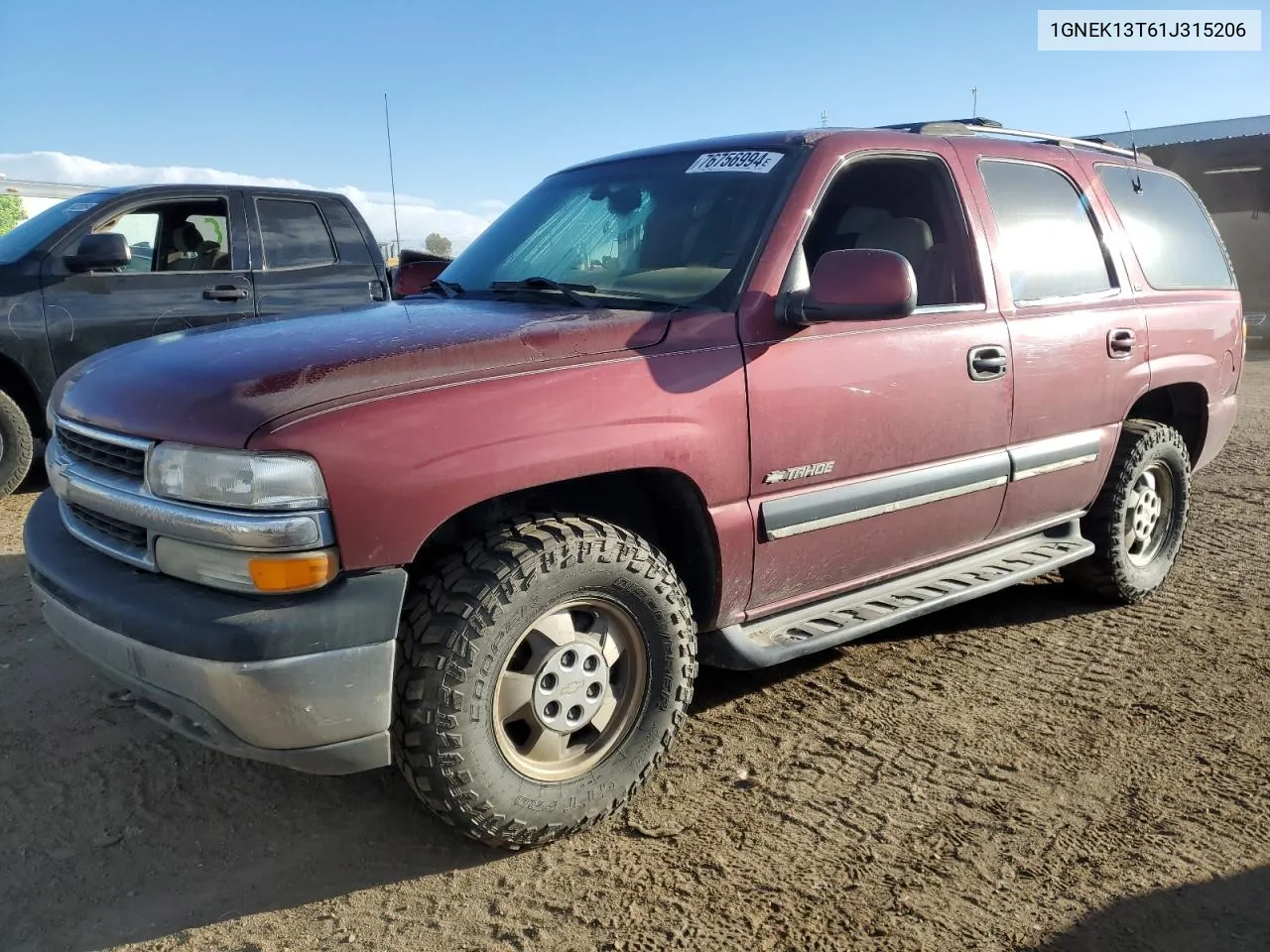 2001 Chevrolet Tahoe K1500 VIN: 1GNEK13T61J315206 Lot: 76756994