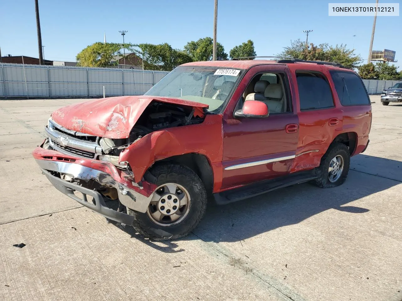 2001 Chevrolet Tahoe K1500 VIN: 1GNEK13T01R112121 Lot: 77576174