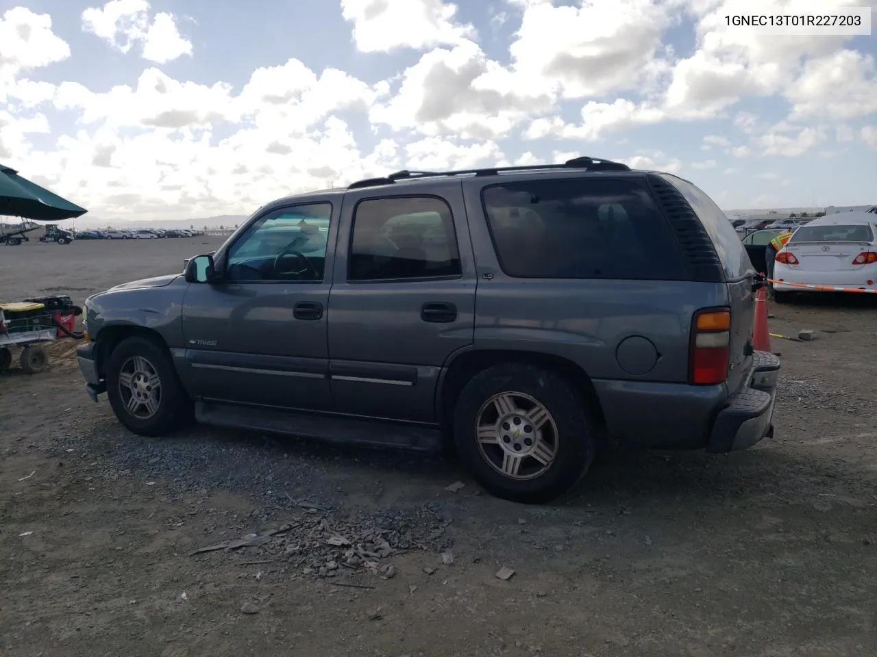 2001 Chevrolet Tahoe C1500 VIN: 1GNEC13T01R227203 Lot: 77730544