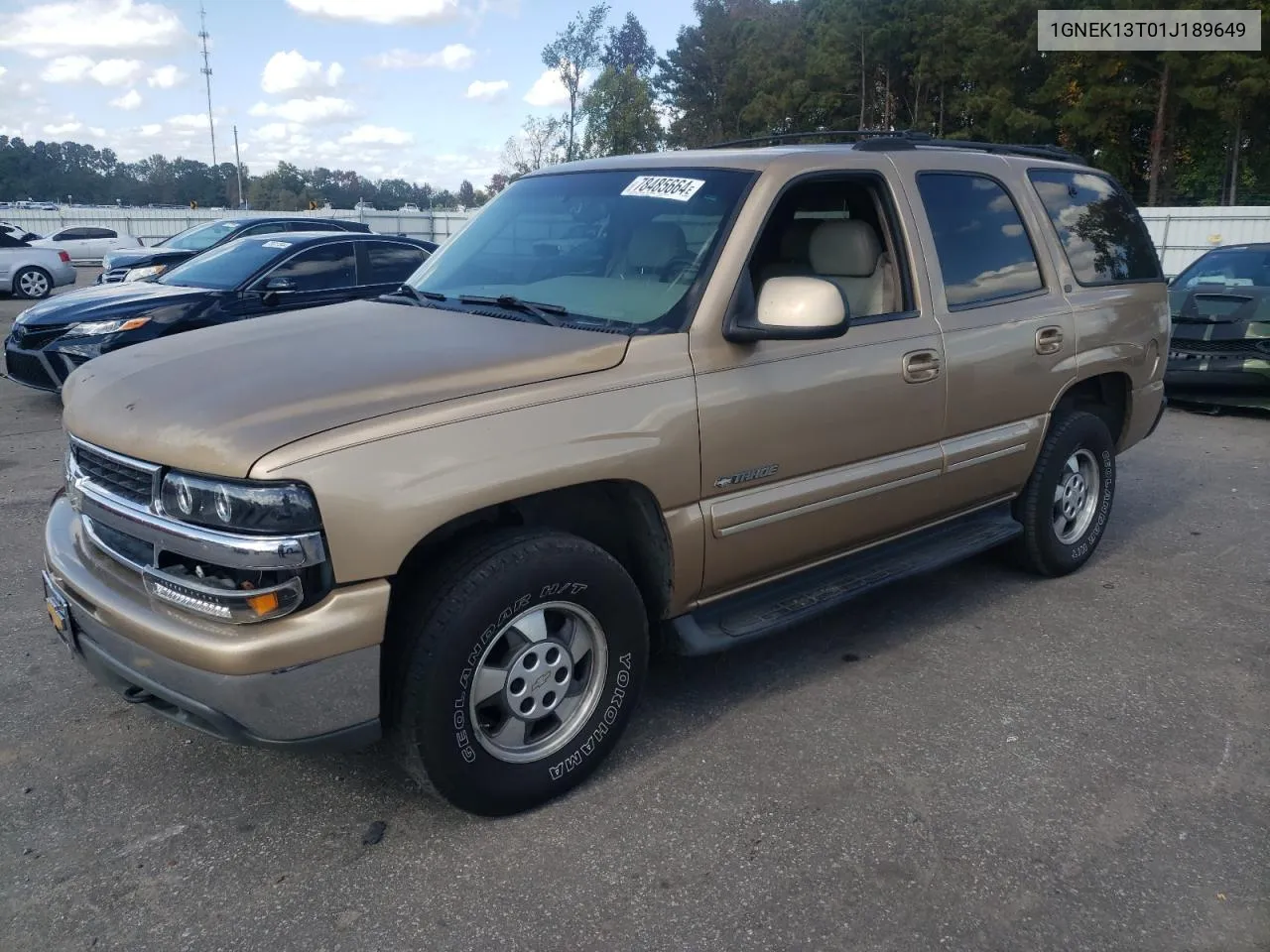 2001 Chevrolet Tahoe K1500 VIN: 1GNEK13T01J189649 Lot: 78485664