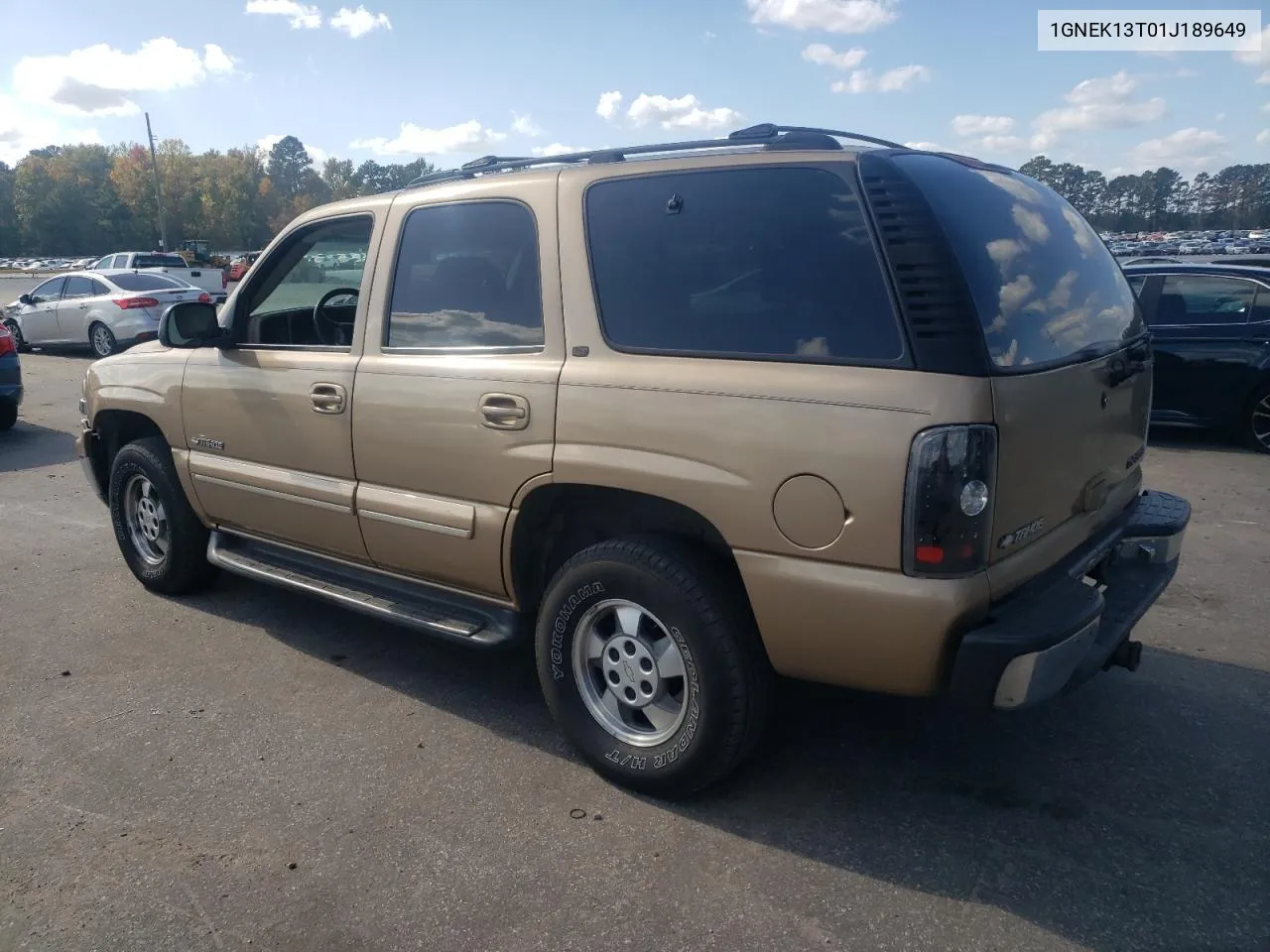 2001 Chevrolet Tahoe K1500 VIN: 1GNEK13T01J189649 Lot: 78485664