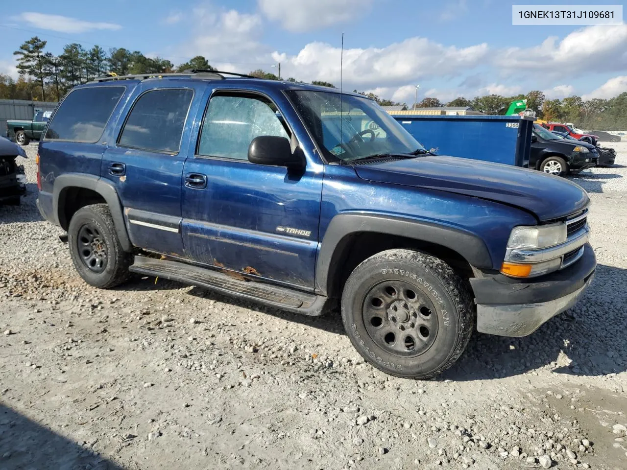 2001 Chevrolet Tahoe K1500 VIN: 1GNEK13T31J109681 Lot: 80257704