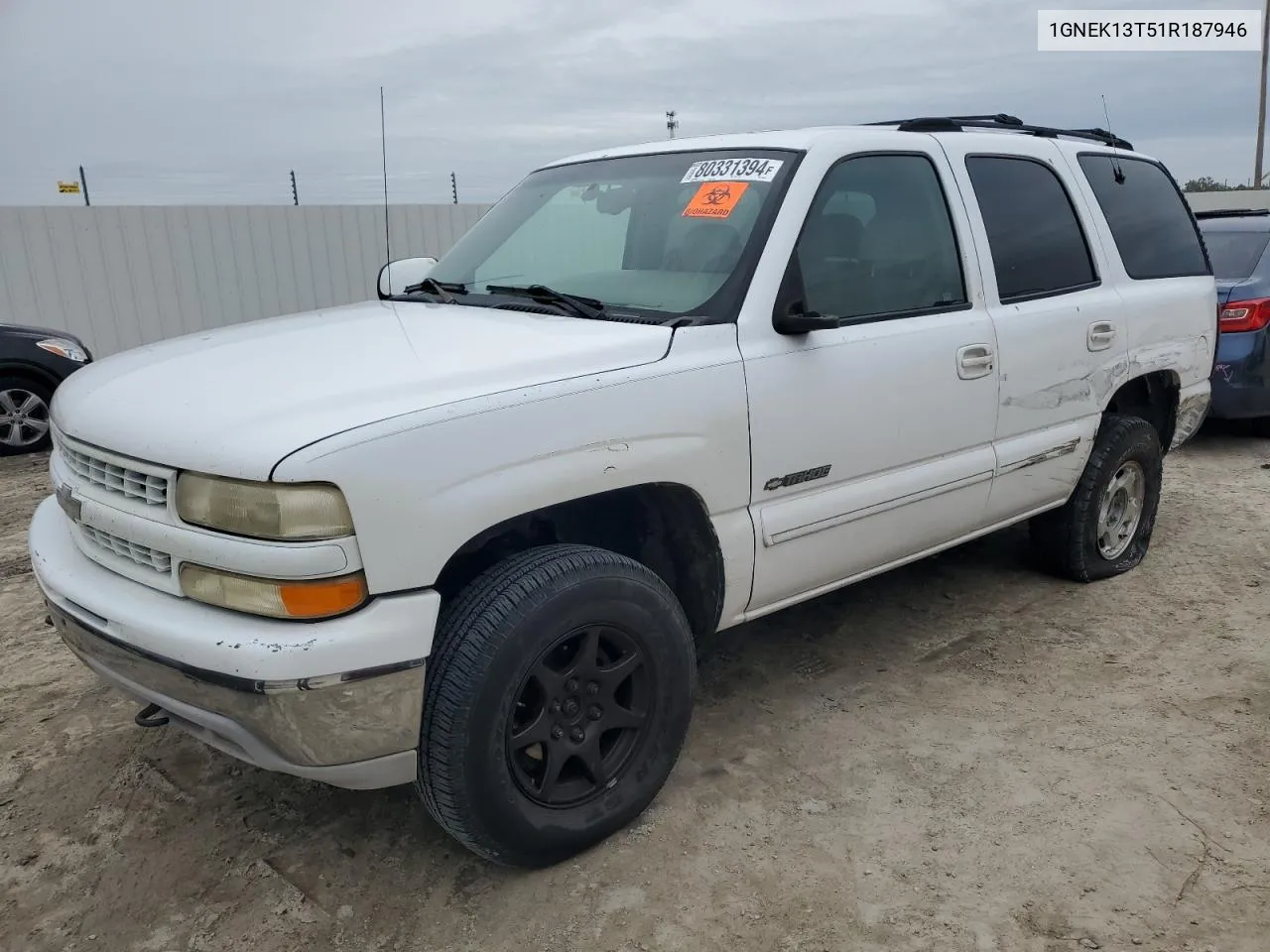 2001 Chevrolet Tahoe K1500 VIN: 1GNEK13T51R187946 Lot: 80331394