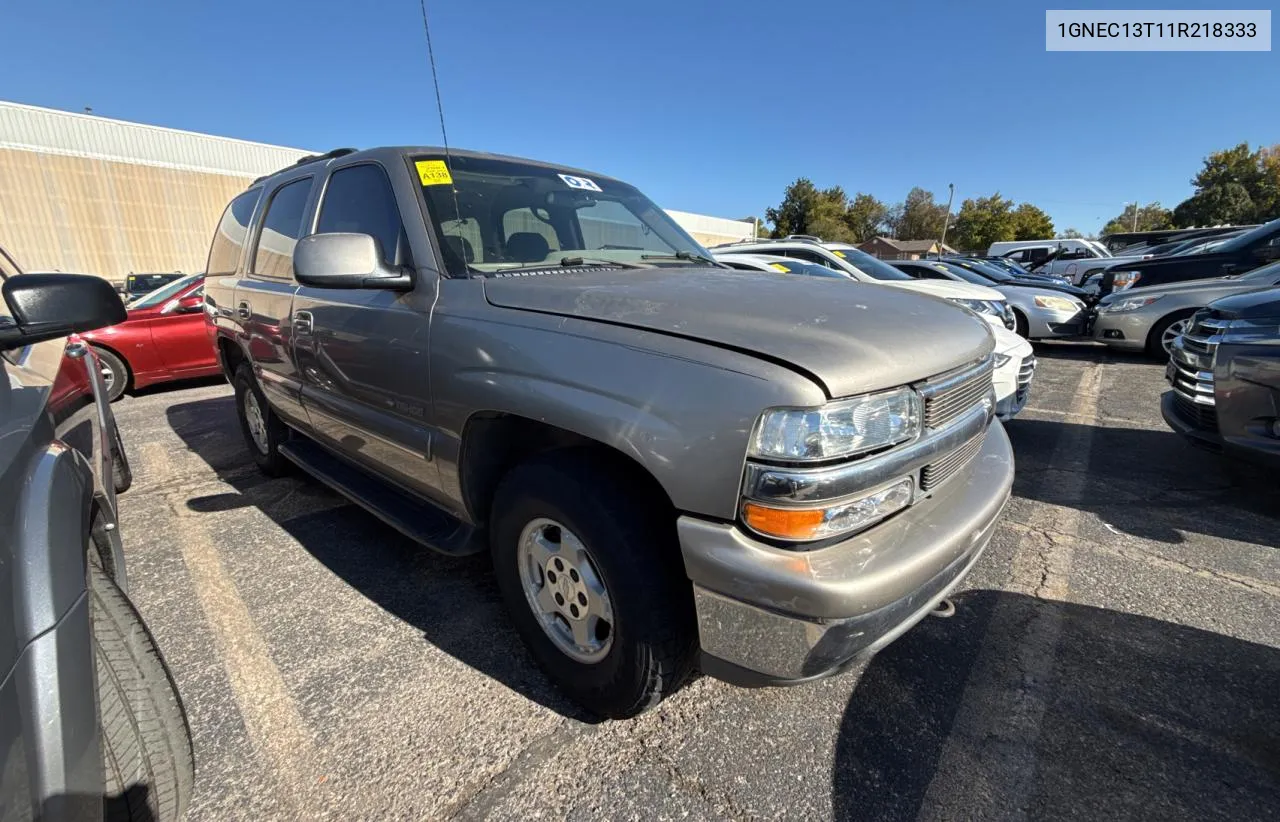 2001 Chevrolet Tahoe C1500 VIN: 1GNEC13T11R218333 Lot: 80900584