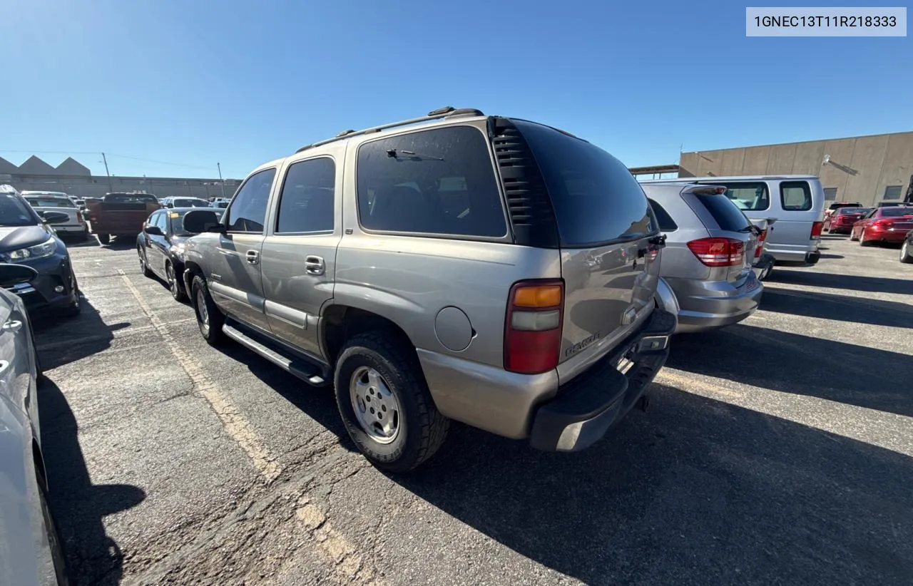 2001 Chevrolet Tahoe C1500 VIN: 1GNEC13T11R218333 Lot: 80900584