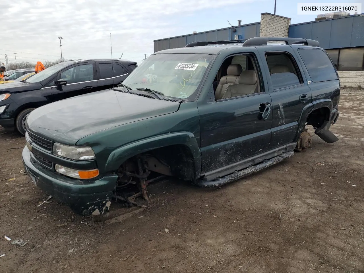 2002 Chevrolet Tahoe K1500 VIN: 1GNEK13Z22R316070 Lot: 51085234