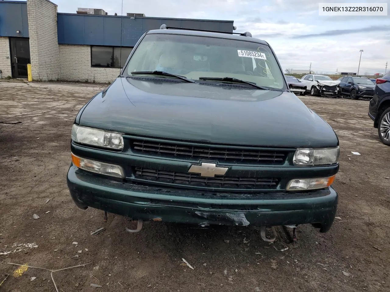 2002 Chevrolet Tahoe K1500 VIN: 1GNEK13Z22R316070 Lot: 51085234