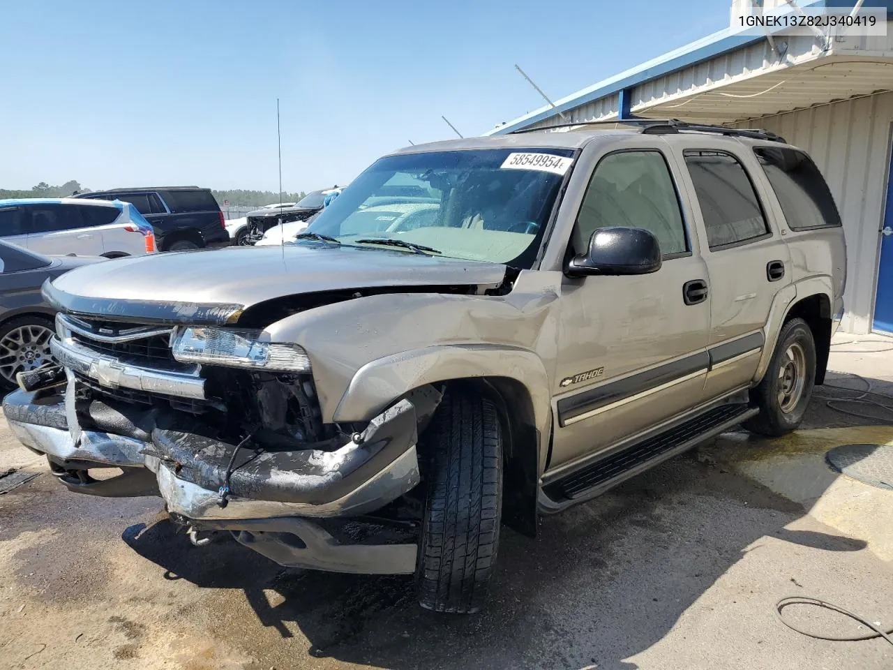 2002 Chevrolet Tahoe K1500 VIN: 1GNEK13Z82J340419 Lot: 58549954