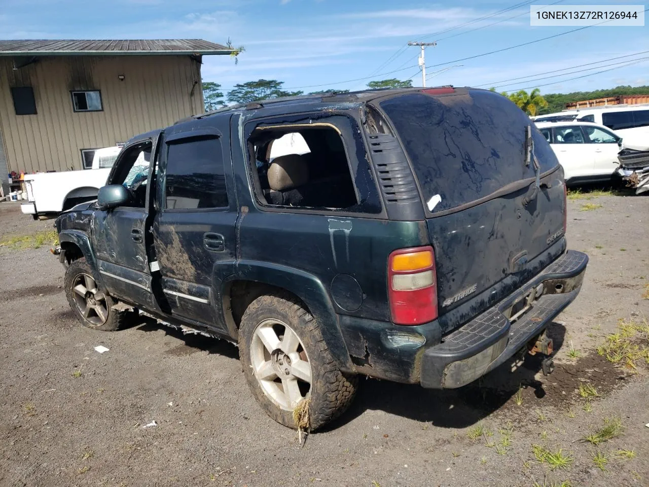 2002 Chevrolet Tahoe K1500 VIN: 1GNEK13Z72R126944 Lot: 71868704