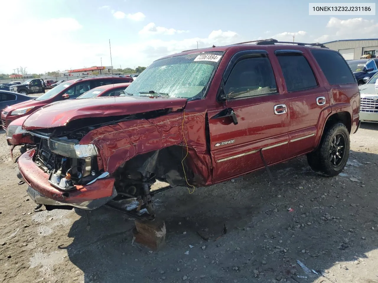 2002 Chevrolet Tahoe K1500 VIN: 1GNEK13Z32J231186 Lot: 72061894