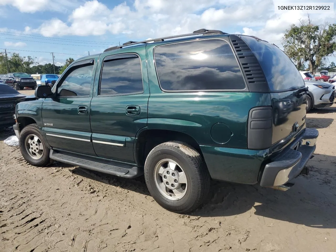 2002 Chevrolet Tahoe K1500 VIN: 1GNEK13Z12R129922 Lot: 72701204