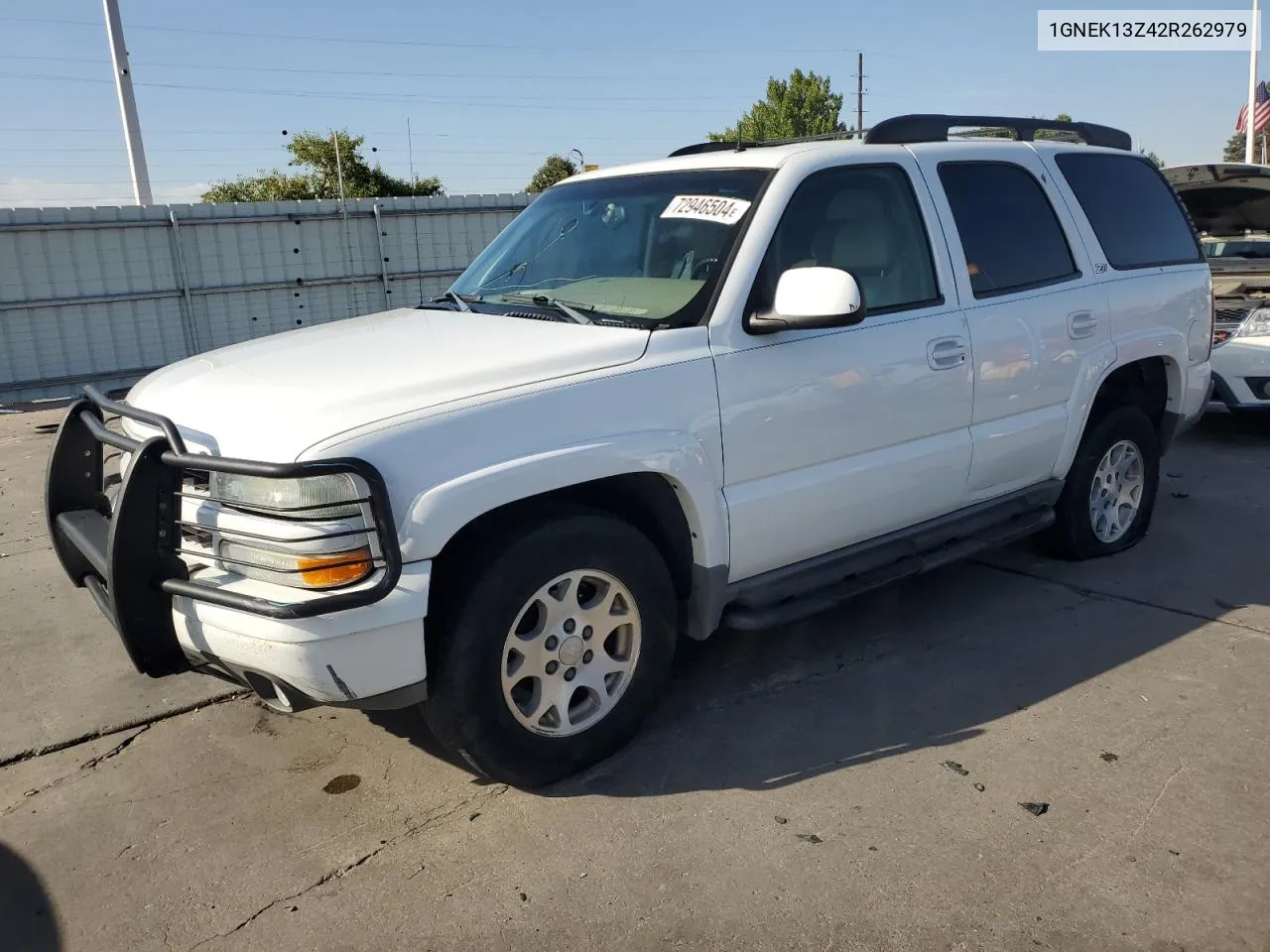 2002 Chevrolet Tahoe K1500 VIN: 1GNEK13Z42R262979 Lot: 72946504