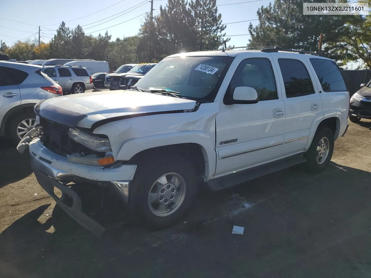 2002 Chevrolet Tahoe K1500 VIN: 1GNEK13ZX2J211601 Lot: 74288134