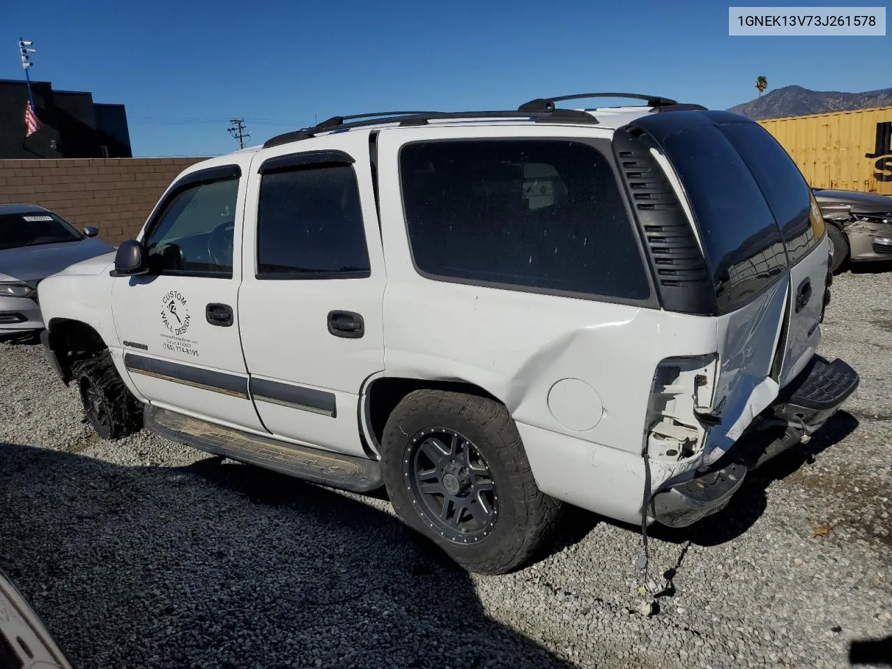 2003 Chevrolet Tahoe K1500 VIN: 1GNEK13V73J261578 Lot: 37053774