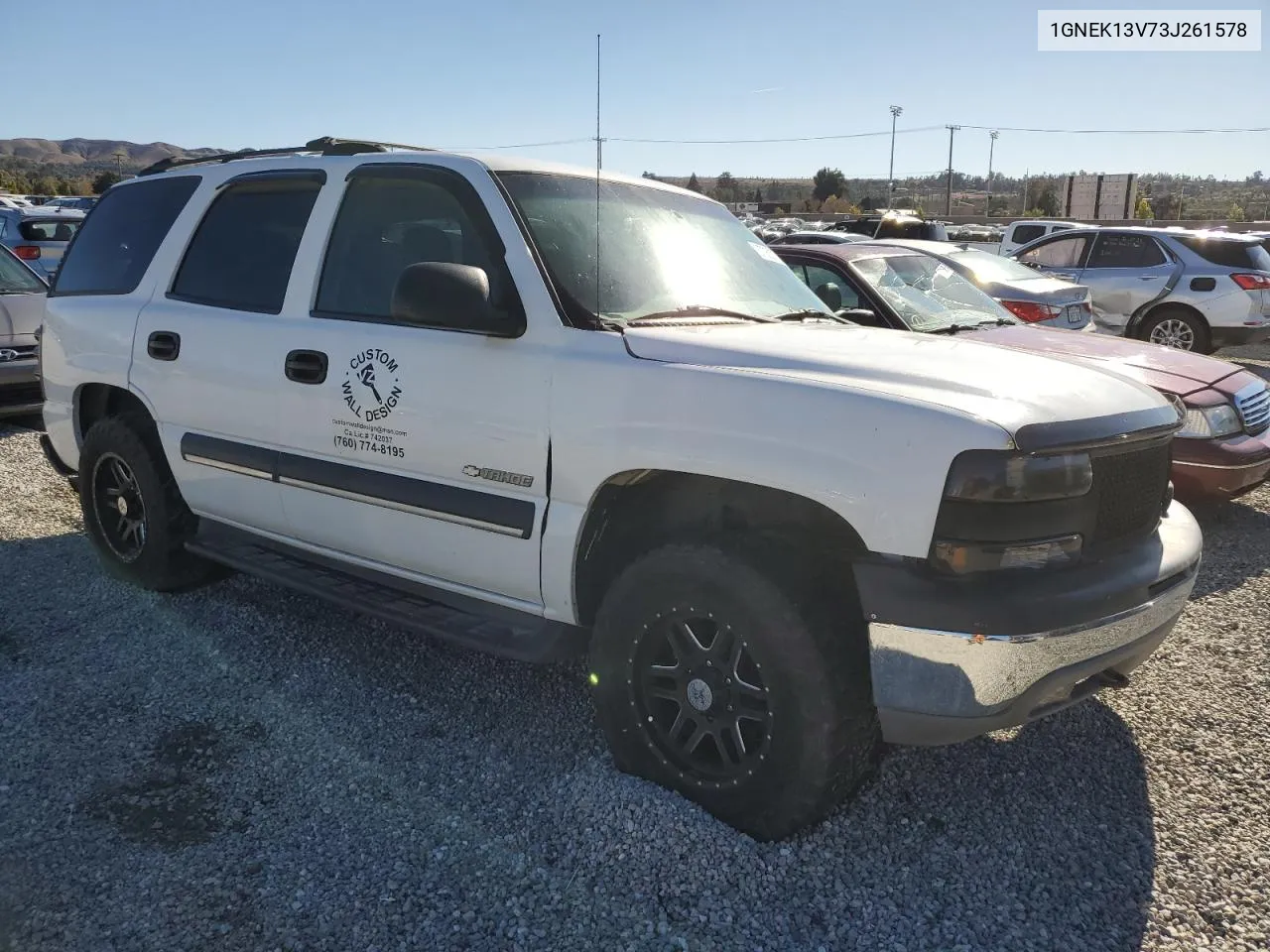 2003 Chevrolet Tahoe K1500 VIN: 1GNEK13V73J261578 Lot: 37053774