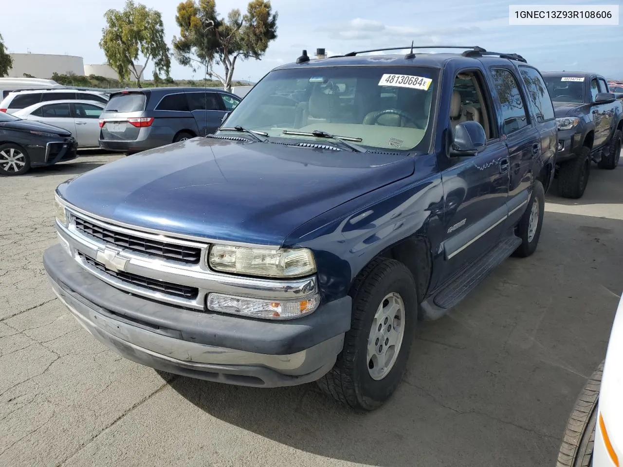 2003 Chevrolet Tahoe C1500 VIN: 1GNEC13Z93R108606 Lot: 48130684