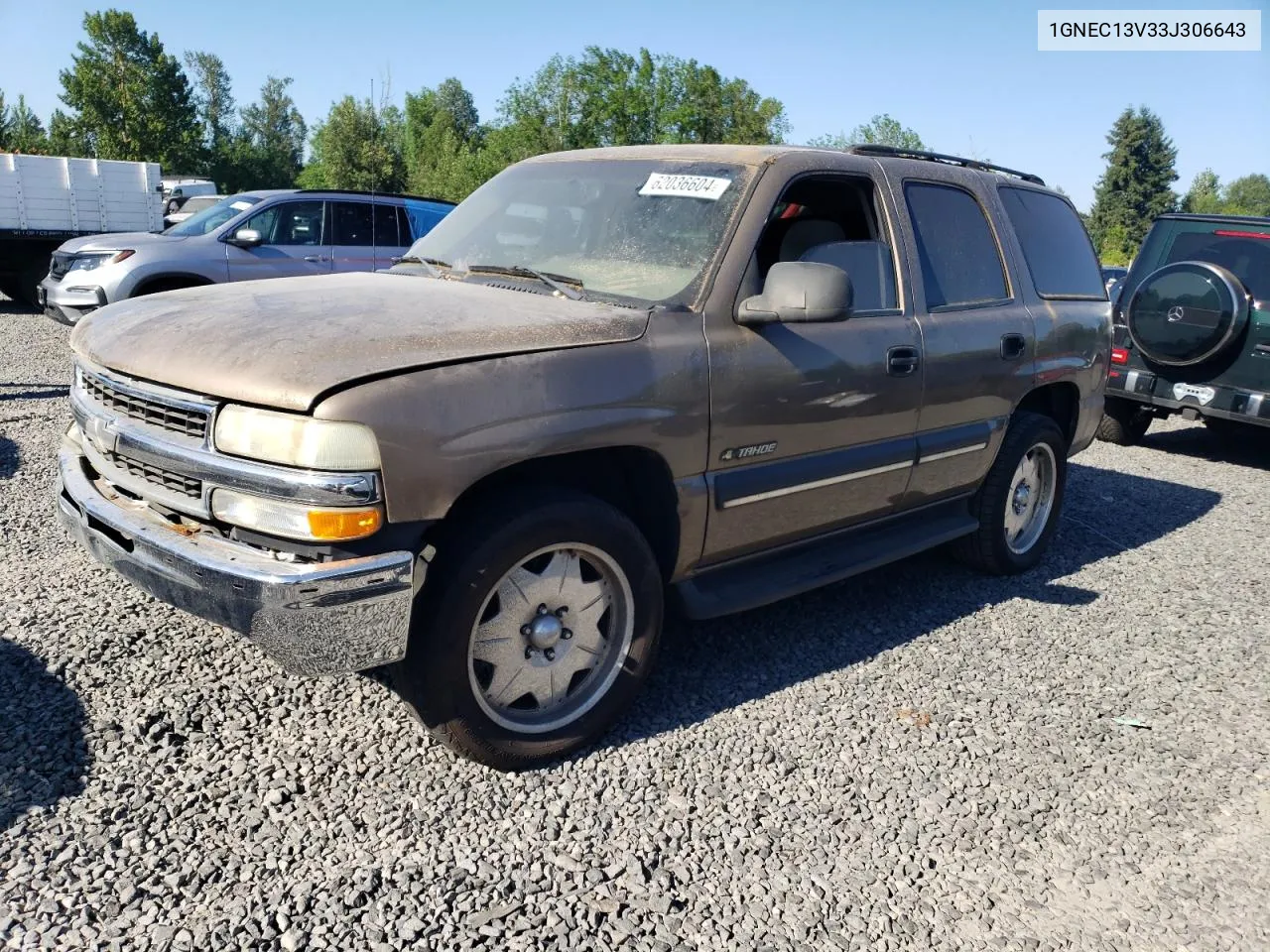 1GNEC13V33J306643 2003 Chevrolet Tahoe C1500