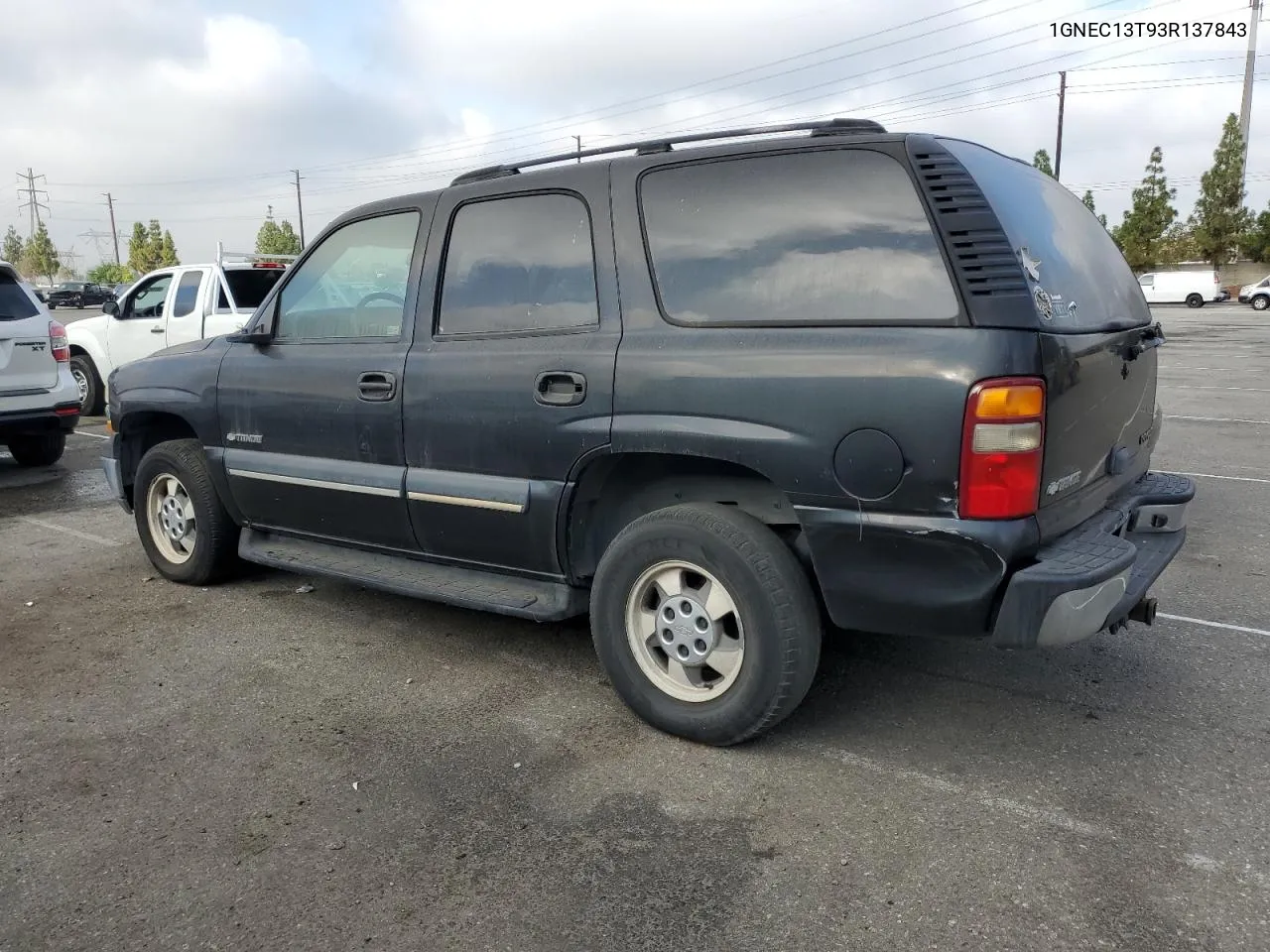 2003 Chevrolet Tahoe C1500 VIN: 1GNEC13T93R137843 Lot: 68323364