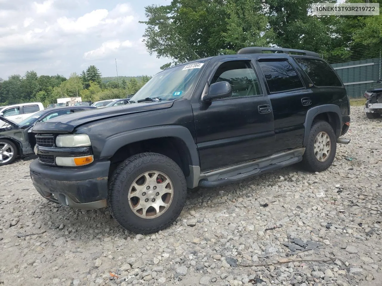 2003 Chevrolet Tahoe K1500 VIN: 1GNEK13T93R219722 Lot: 69604454