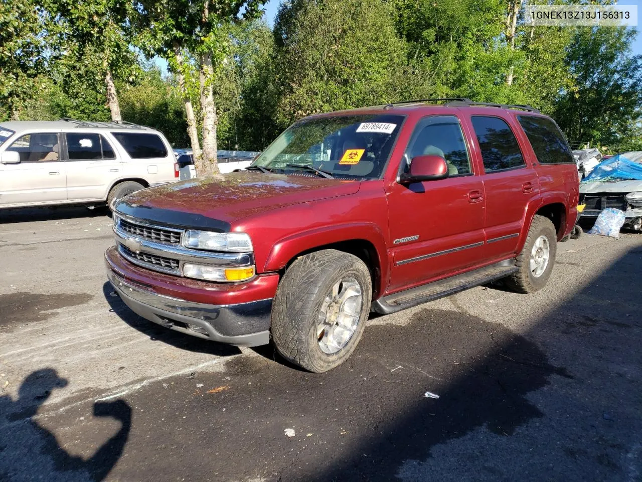 2003 Chevrolet Tahoe K1500 VIN: 1GNEK13Z13J156313 Lot: 69789414