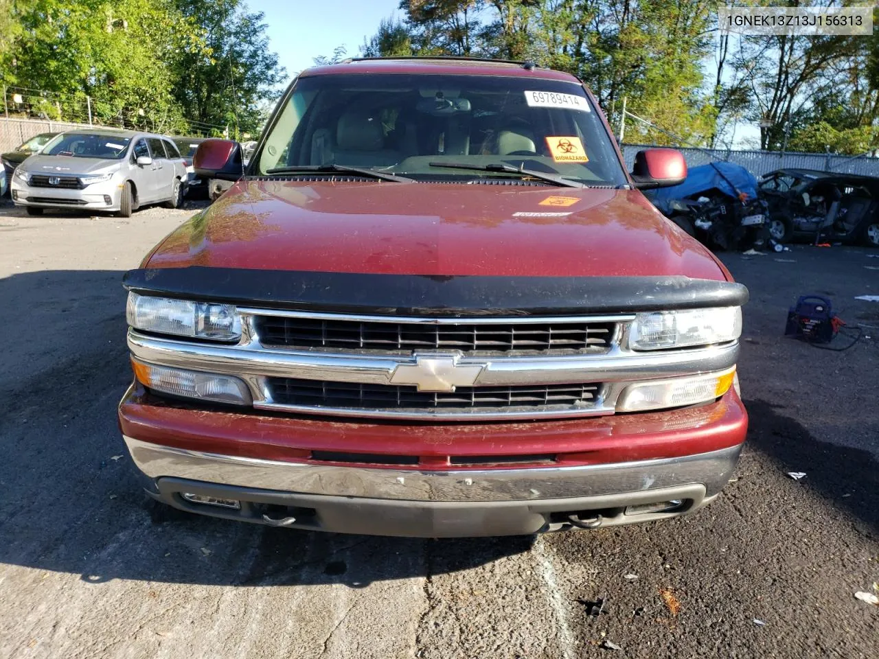 2003 Chevrolet Tahoe K1500 VIN: 1GNEK13Z13J156313 Lot: 69789414