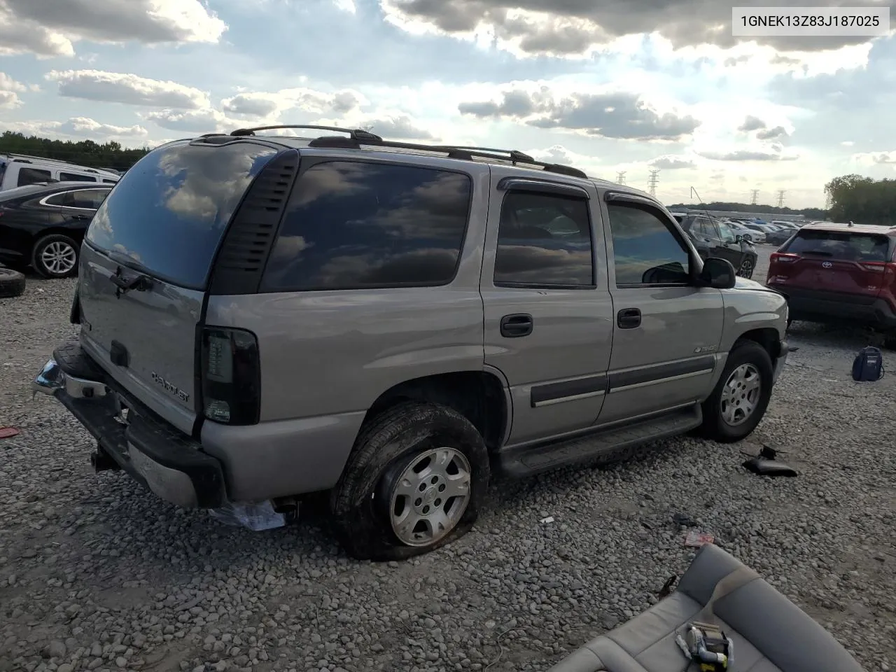 2003 Chevrolet Tahoe K1500 VIN: 1GNEK13Z83J187025 Lot: 70241744