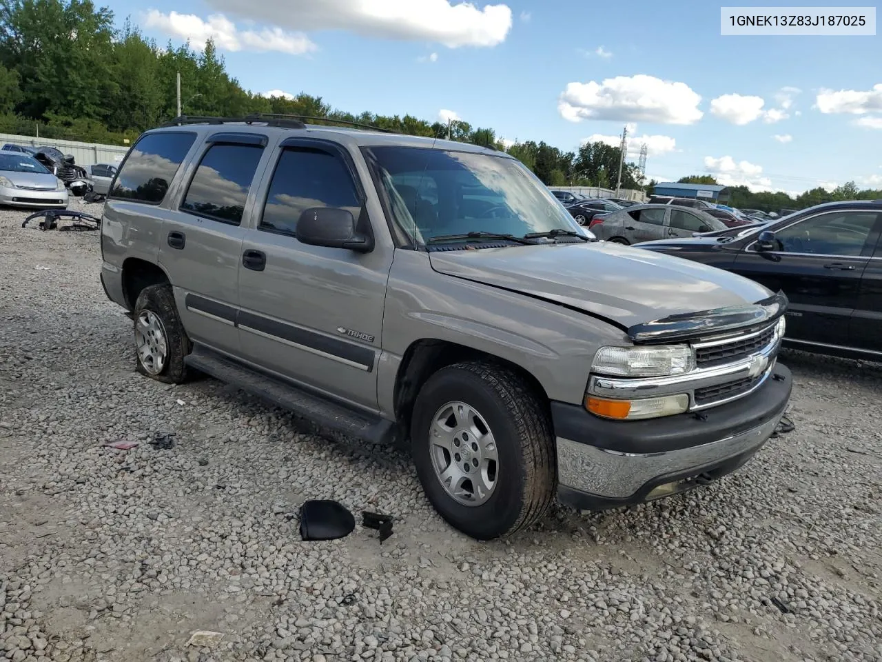 2003 Chevrolet Tahoe K1500 VIN: 1GNEK13Z83J187025 Lot: 70241744