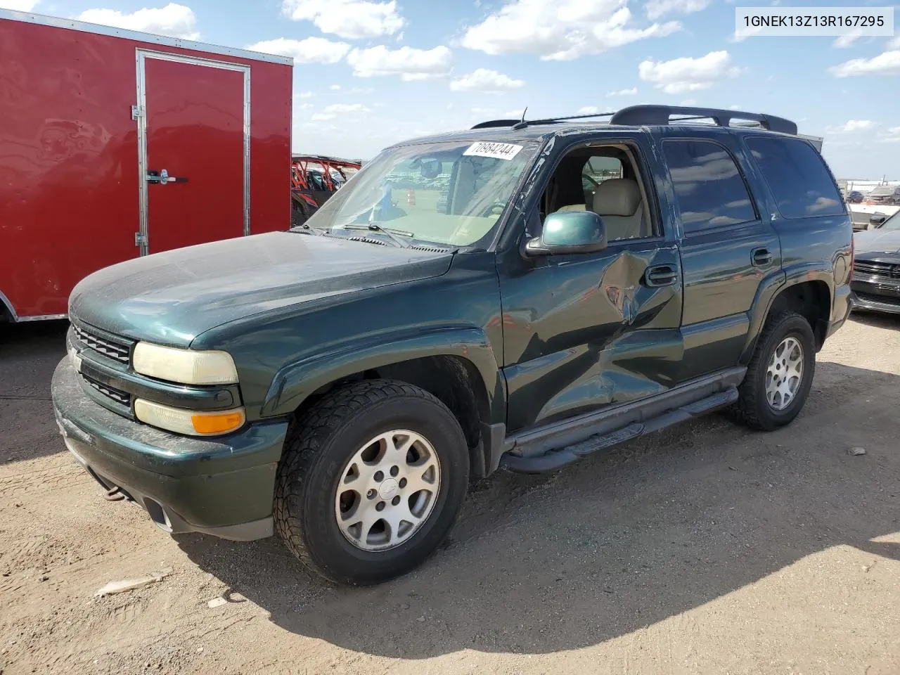 2003 Chevrolet Tahoe K1500 VIN: 1GNEK13Z13R167295 Lot: 70984244