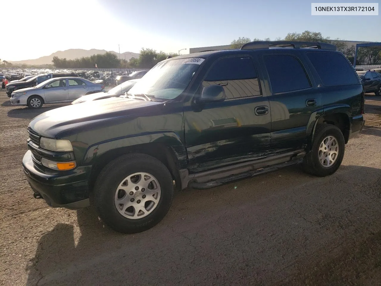 2003 Chevrolet Tahoe K1500 VIN: 1GNEK13TX3R172104 Lot: 71269504