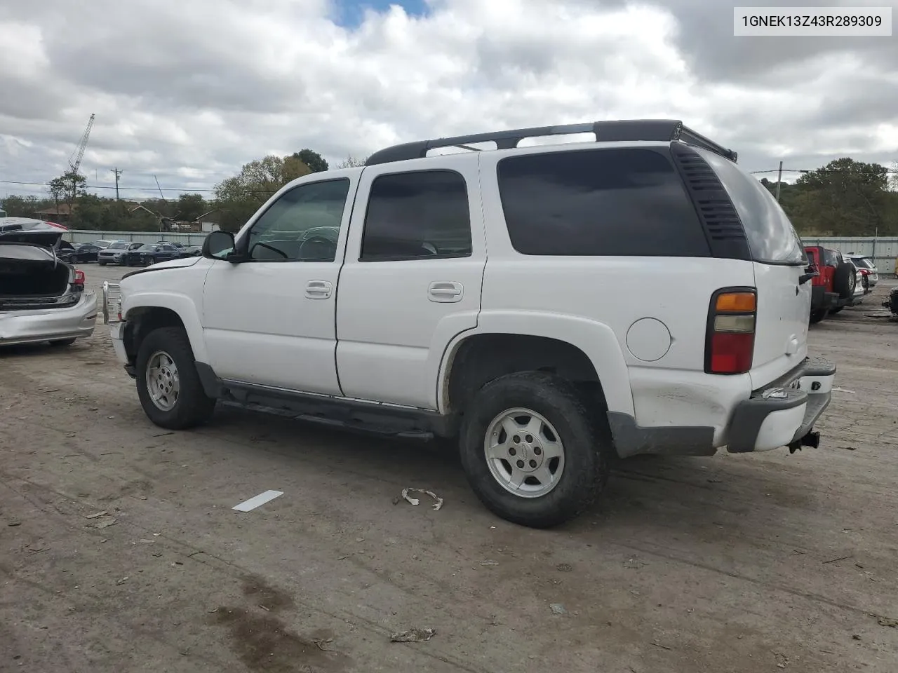 2003 Chevrolet Tahoe K1500 VIN: 1GNEK13Z43R289309 Lot: 71840664