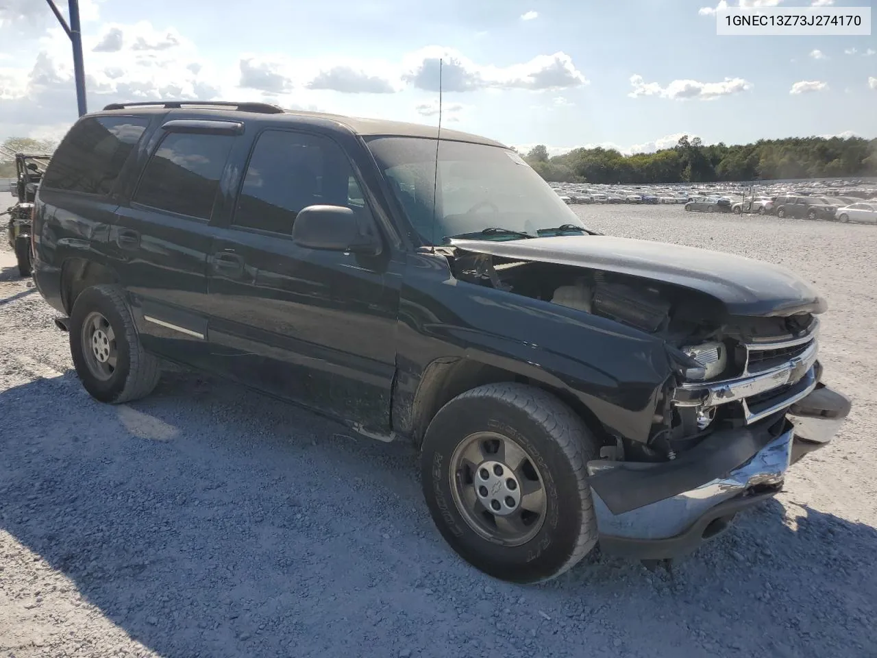 2003 Chevrolet Tahoe C1500 VIN: 1GNEC13Z73J274170 Lot: 72026334