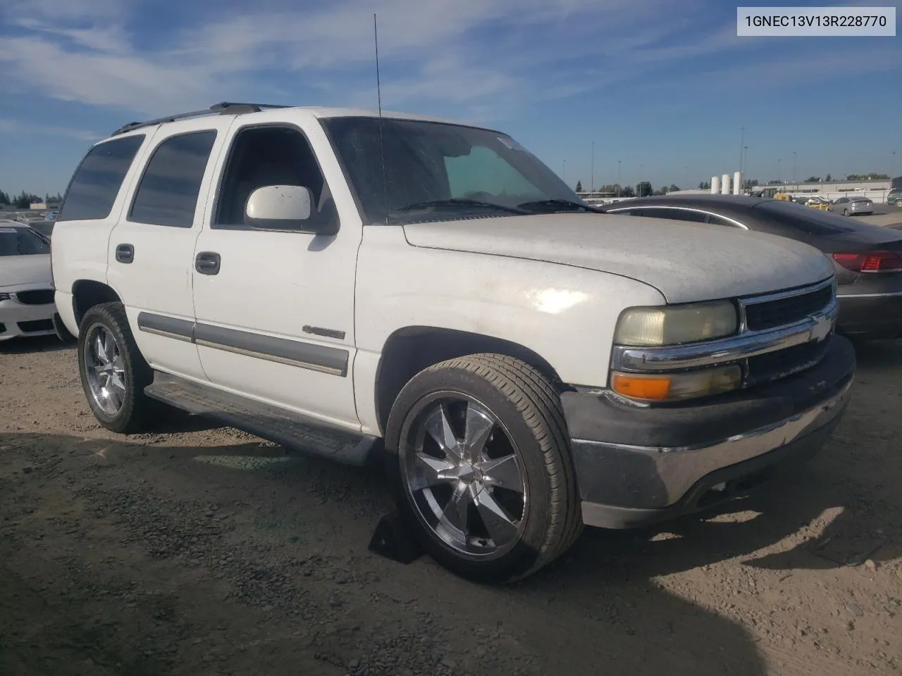 2003 Chevrolet Tahoe C1500 VIN: 1GNEC13V13R228770 Lot: 72266524