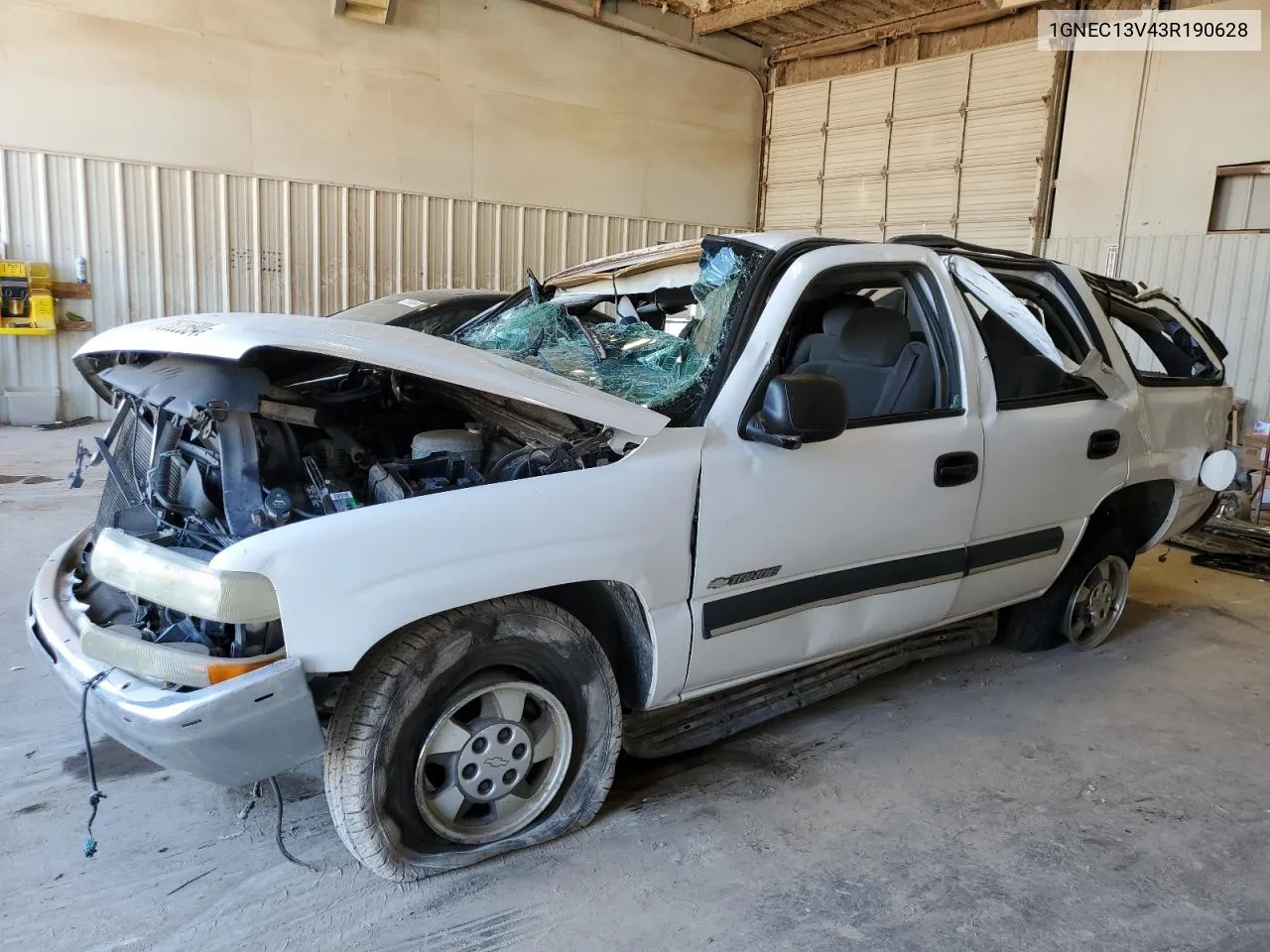 2003 Chevrolet Tahoe C1500 VIN: 1GNEC13V43R190628 Lot: 72522594