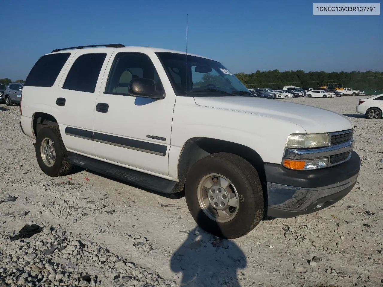 2003 Chevrolet Tahoe C1500 VIN: 1GNEC13V33R137791 Lot: 72527884