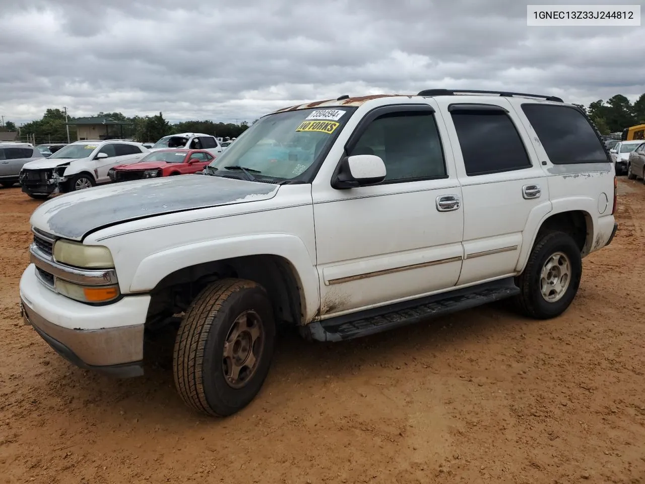 2003 Chevrolet Tahoe C1500 VIN: 1GNEC13Z33J244812 Lot: 73504594