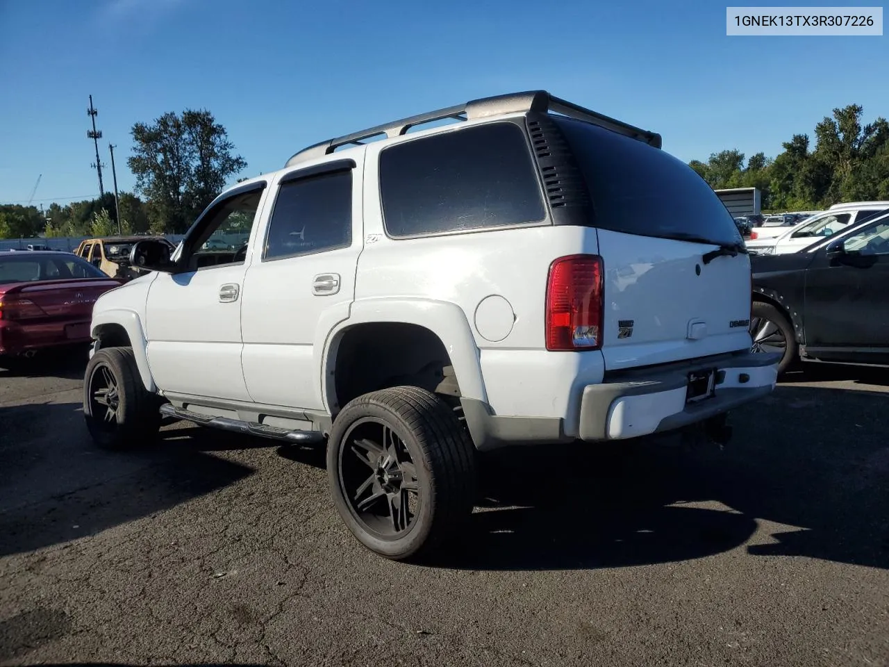 2003 Chevrolet Tahoe K1500 VIN: 1GNEK13TX3R307226 Lot: 73672214