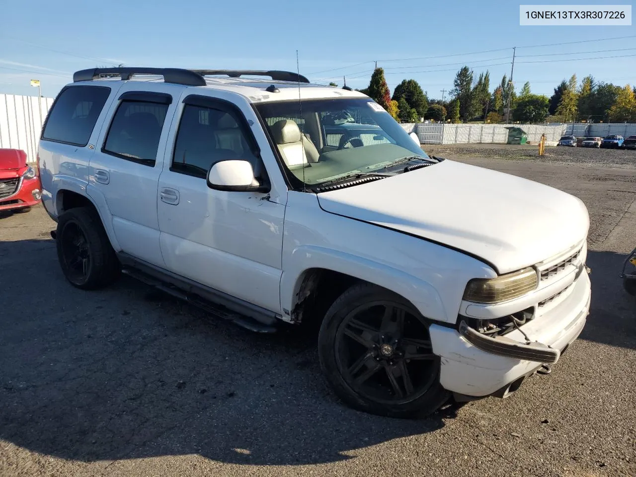 2003 Chevrolet Tahoe K1500 VIN: 1GNEK13TX3R307226 Lot: 73672214