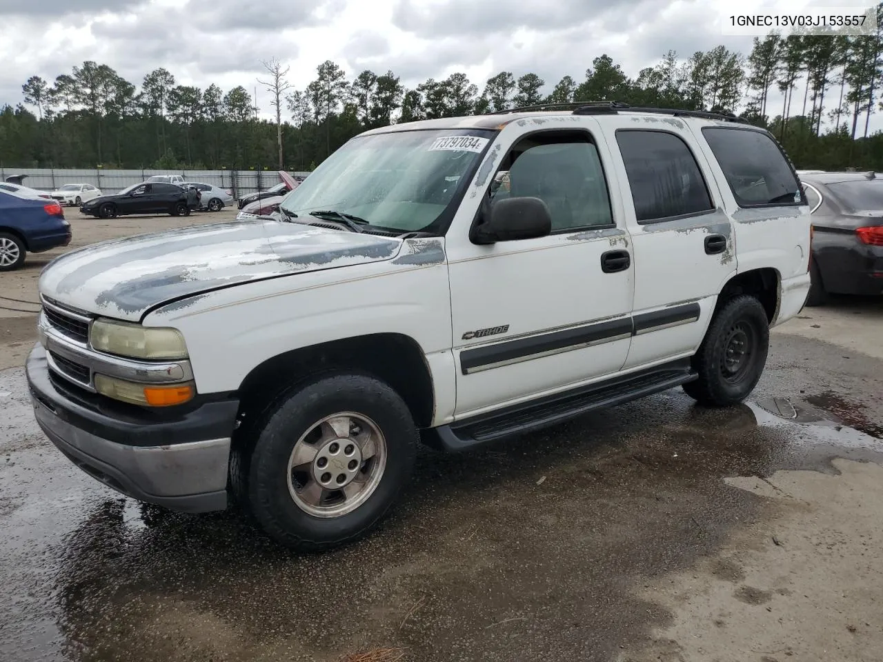 2003 Chevrolet Tahoe C1500 VIN: 1GNEC13V03J153557 Lot: 73797034